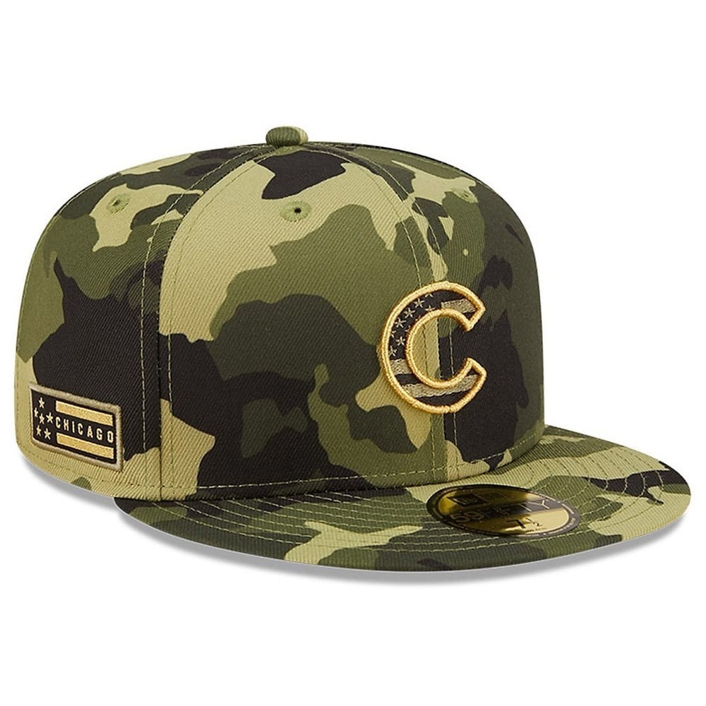 Sz 7 1/8 Fitted cap camo Chicago Cubs